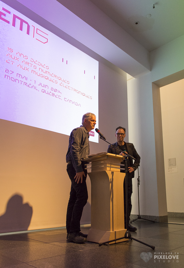Conférence de presse Elektra Mutek EM15 2014 au Musée d'art contemporain le 24 avril 2014.